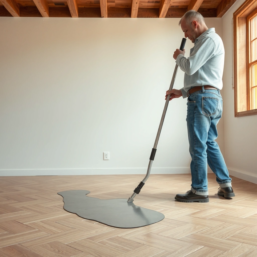 A homeowner stops water damage and protects vinyl floors with towels and a wet vacuum.