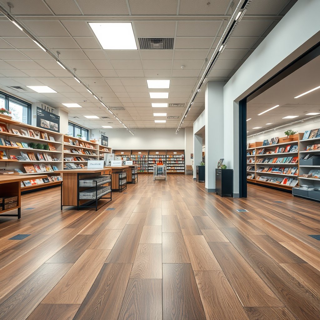 A diagram illustrating the store layout planning process before measuring laminate floors.