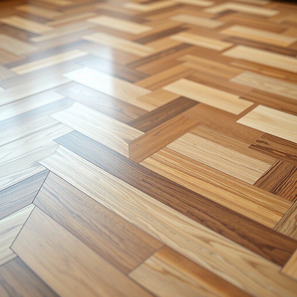 Different chemicals matched to specific stain types on chevron floors for effective cleaning.