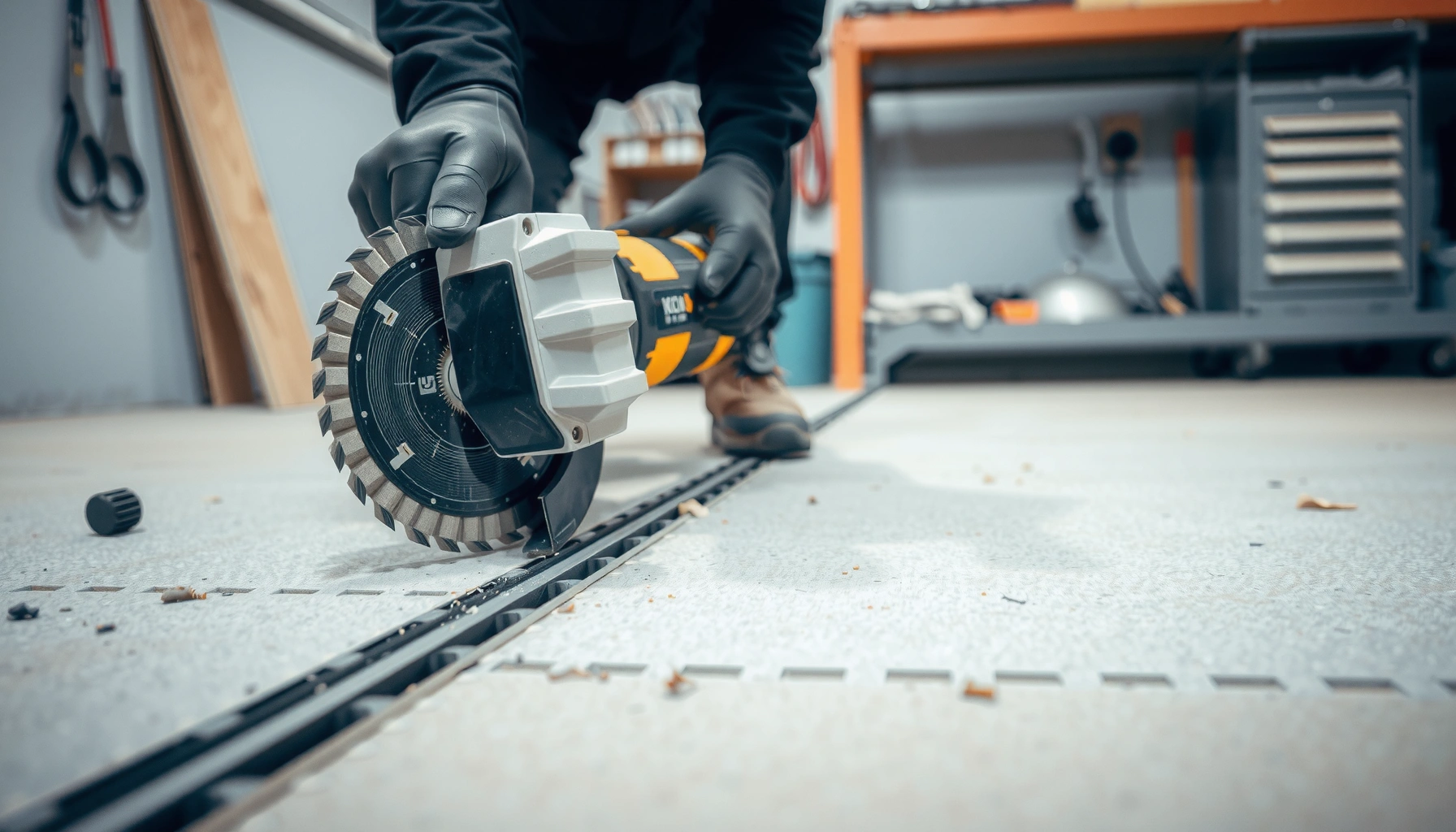 Step-by-step guide on how to trim concrete floors effectively and safely.