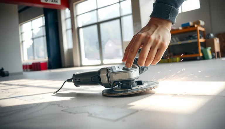 Step-by-step guide on how to trim polished concrete floors with tools and techniques.