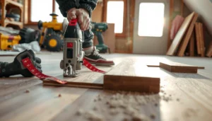Step-by-step guide on how to trim WPC floors with tools and techniques illustrated.