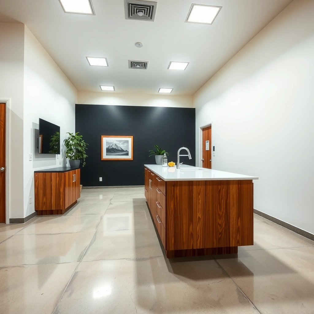 Definition of deep cleaning for polished concrete floors with visual examples.