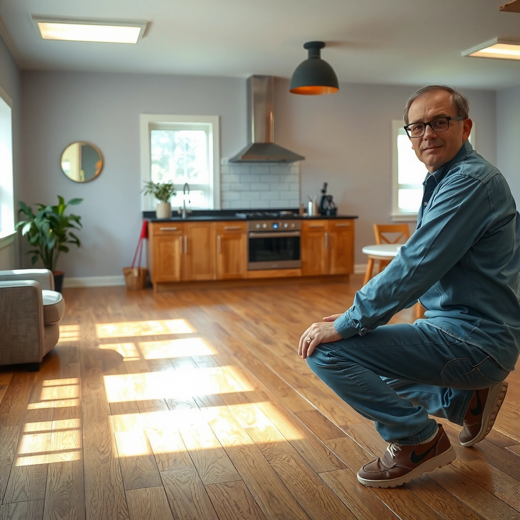 Diagram explaining what refinishing laminate floors means in home improvement.