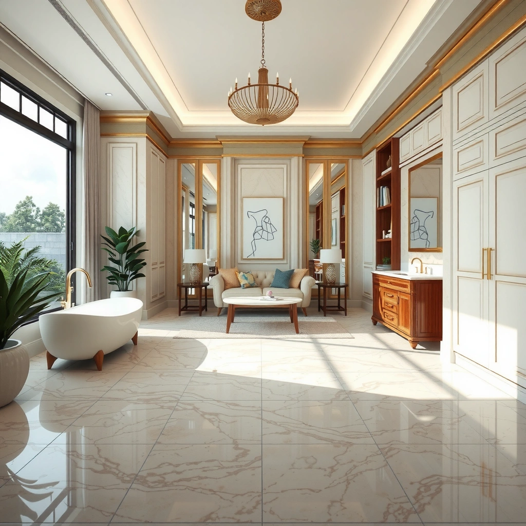 Illustration showing common causes of marble floor damage to help protect it correctly.