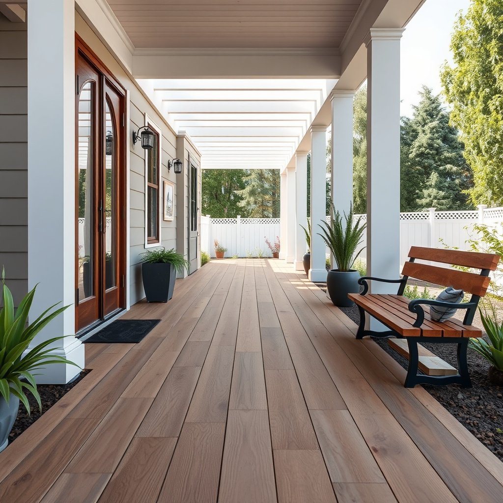 Illustration showing different outdoor exposure conditions for engineered wood floors in walkways.