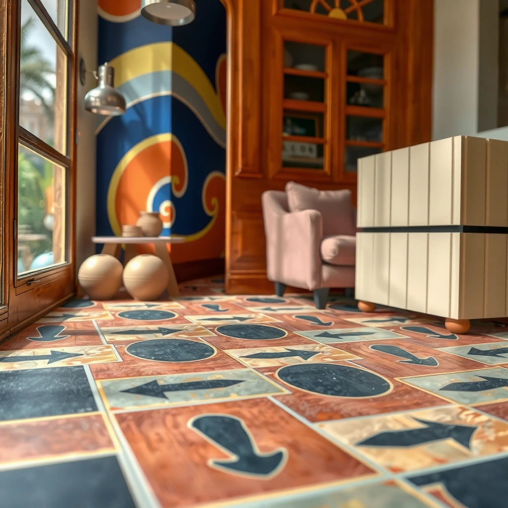 Moisture and residue on terracotta floors causing slipping hazards