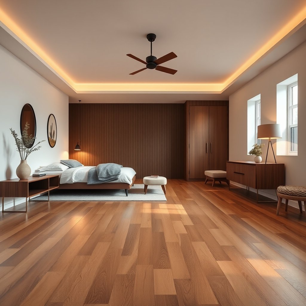 Explanation of what waterproof means for hardwood floors in a bedroom setting