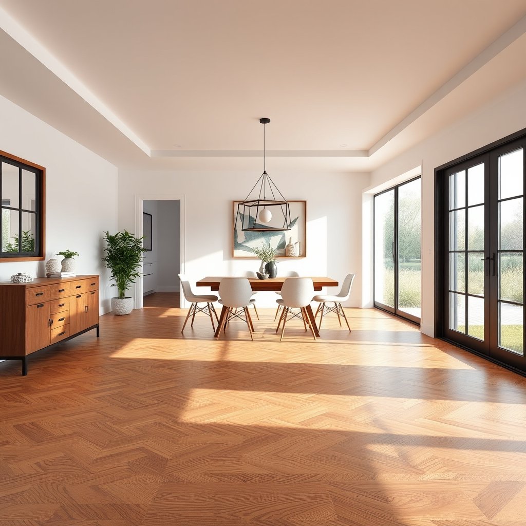 Diagram explaining waterproofing capabilities for engineered wood floors in dining rooms