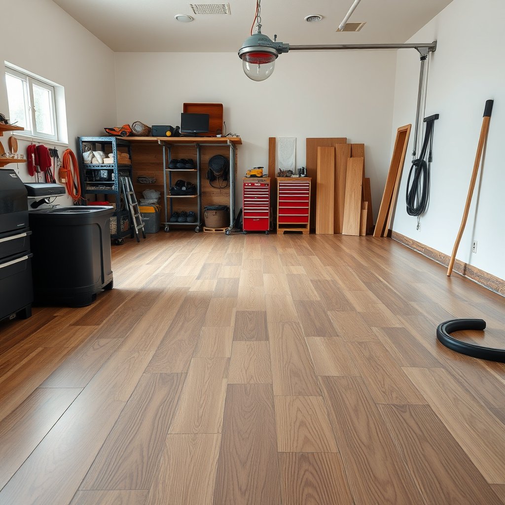 Illustration showing limits of waterproofing laminate floors in garages for DIY projects