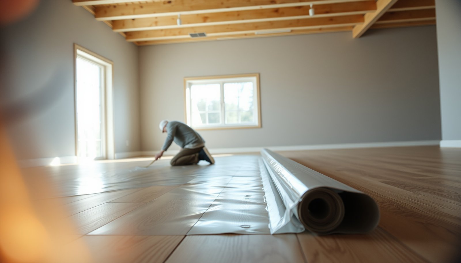 Step-by-step guide on installing a vapor barrier under wood-look tile floors for moisture protection