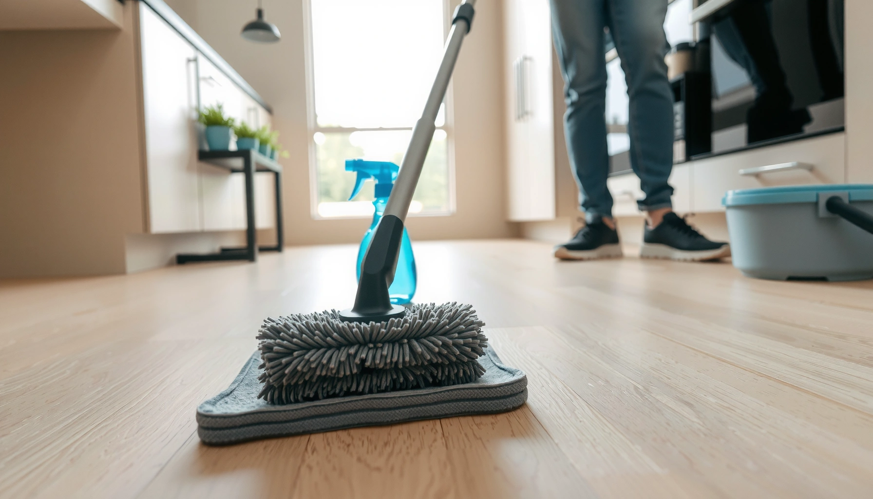 Cleaning and care tips for maintaining vinyl floors in a home setting.