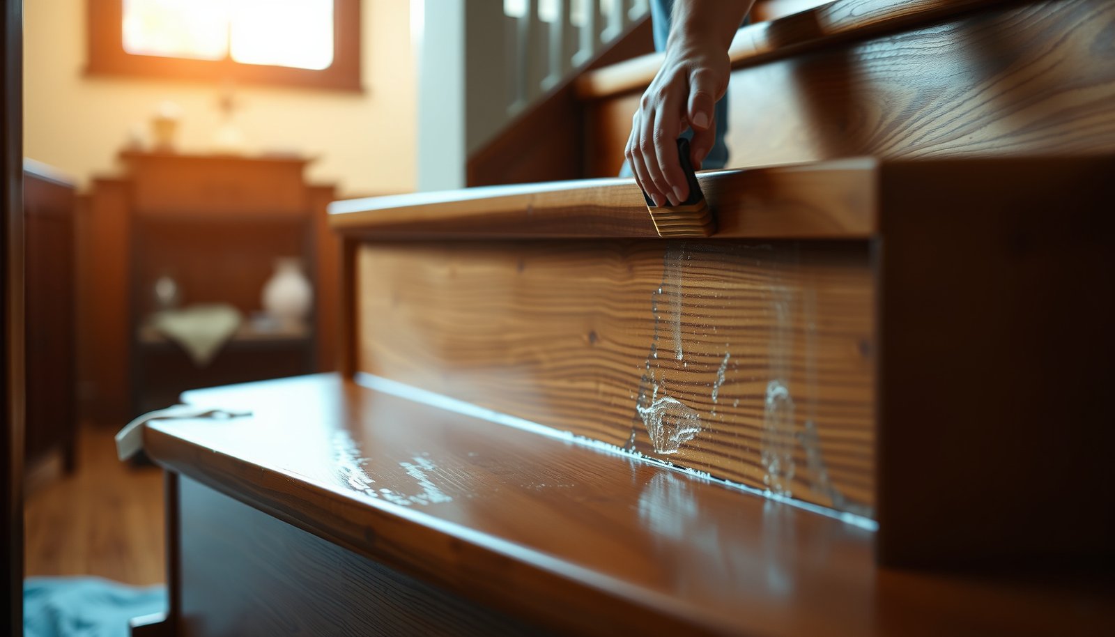 Step-by-step guide to waterproofing hardwood floors and a staircase for lasting protection.