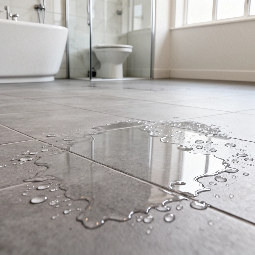 Waterproofing application on bathroom floors to prevent water damage and enhance durability