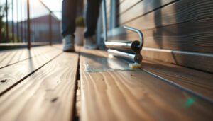 Step-by-step guide on how to waterproof engineered wood floors on a balcony.