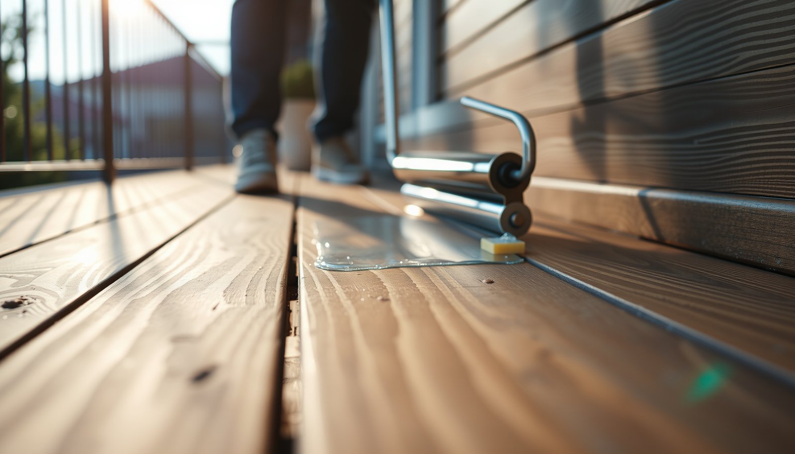 Step-by-step guide on how to waterproof engineered wood floors on a balcony.