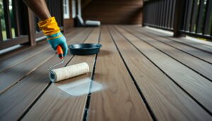 Step-by-step guide on waterproofing engineered wood floors on a porch for durability.