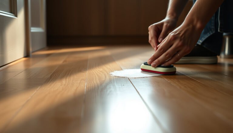 Step-by-step process of waterproofing hardwood floors in a kitchen for durability and protection.