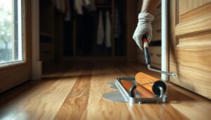 Step-by-step process for waterproofing hardwood floors in a closet