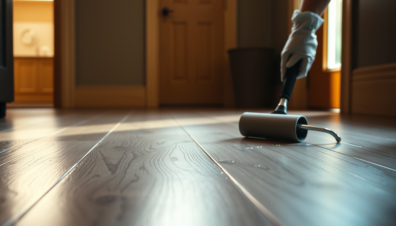 Step-by-step guide on how to waterproof laminate floors in a mudroom.