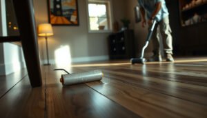 Step-by-step process for waterproofing vinyl floors in a dining room