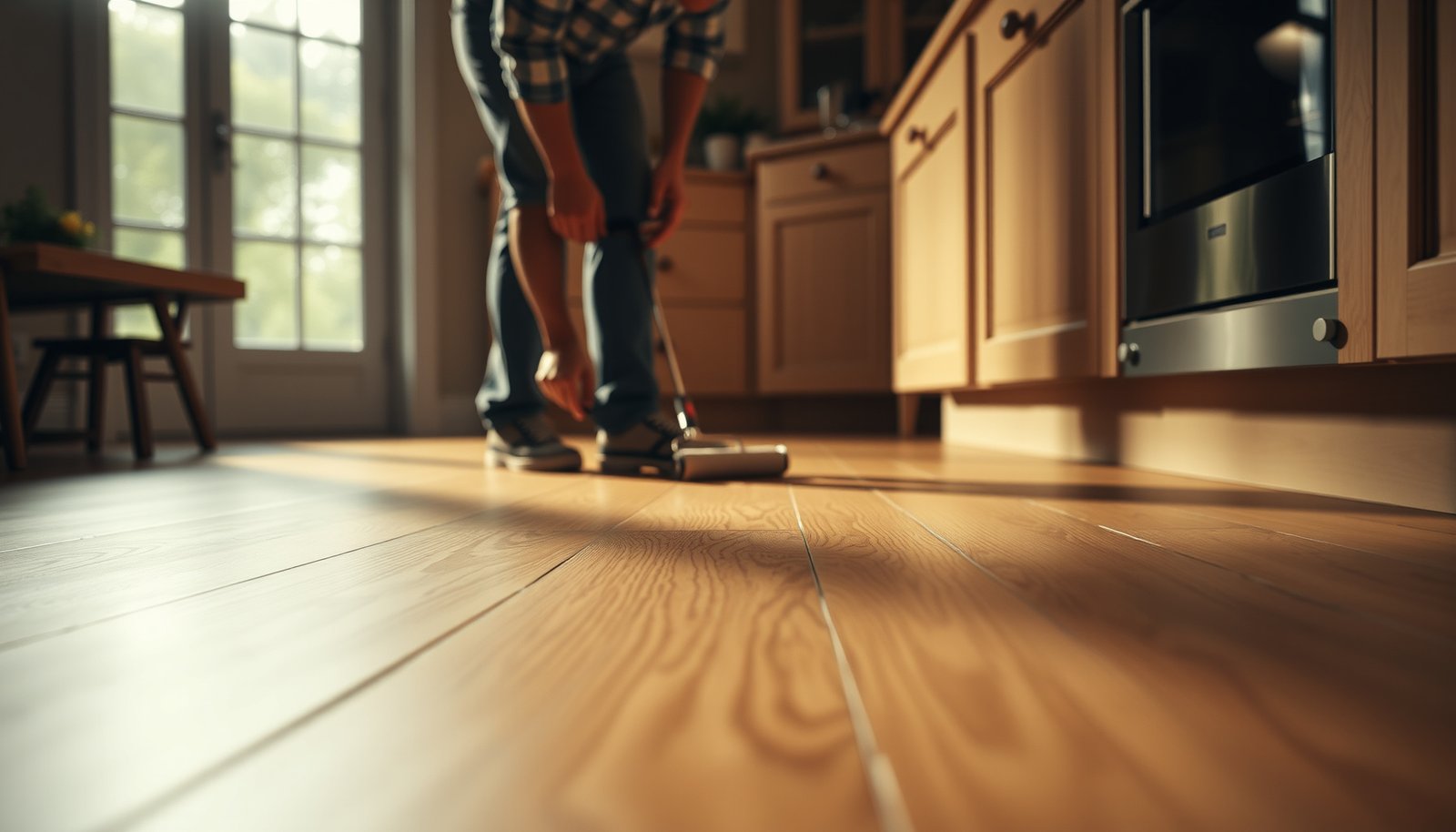 Step-by-step guide on how to waterproof vinyl floors in a kitchen for durability and protection.