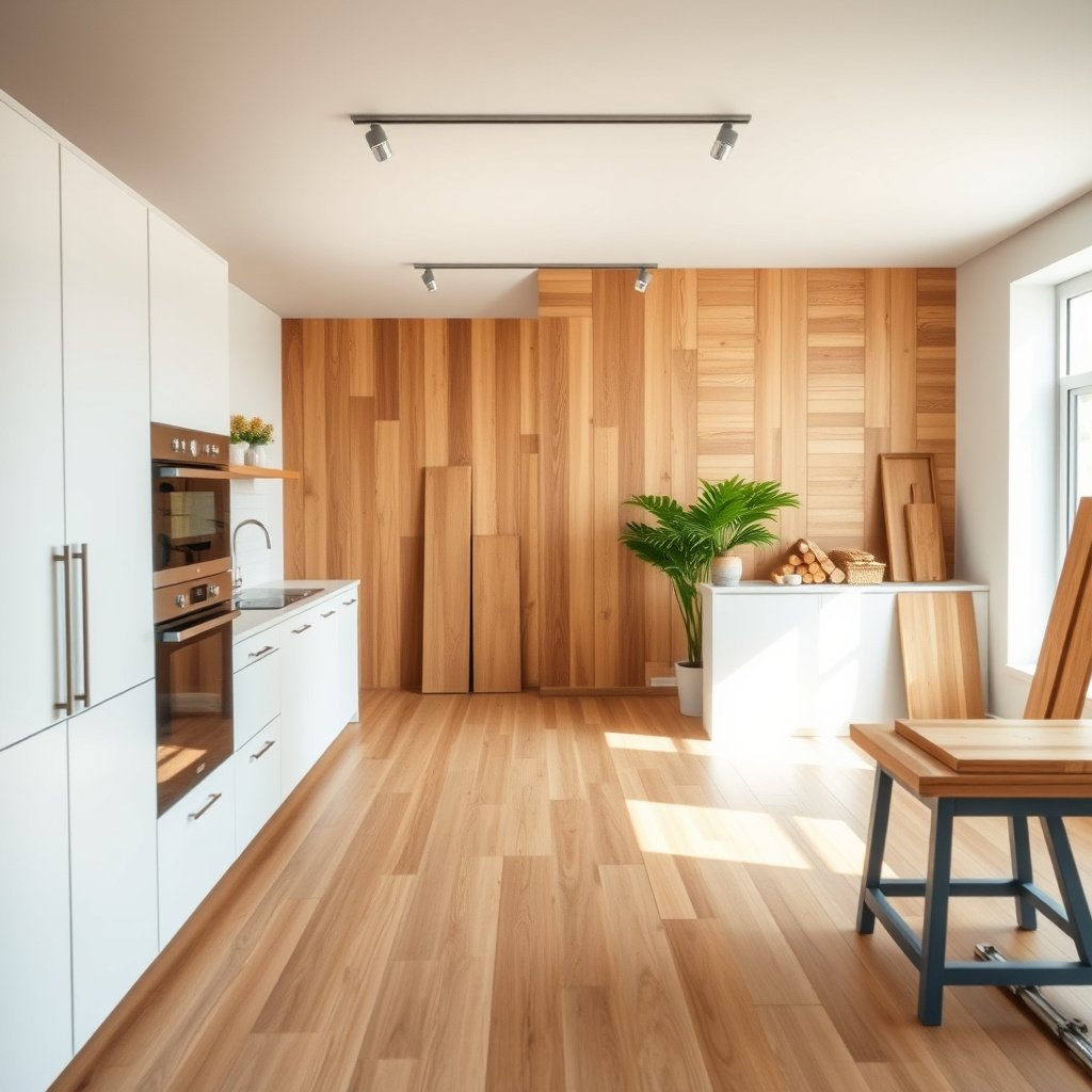 Infographic explaining who should take extra care when cutting wood-look tile floors.