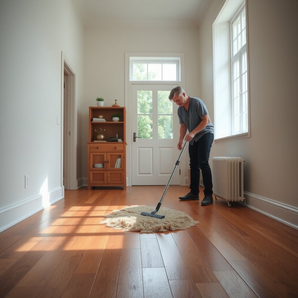 Image illustrating the target audience for cleaning hardwood floors and when to take breaks