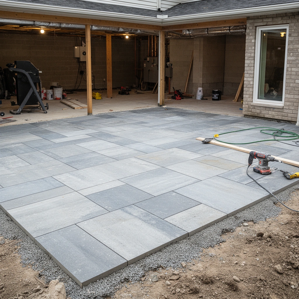 Image illustrating target audience for basement patio floor installation guide.