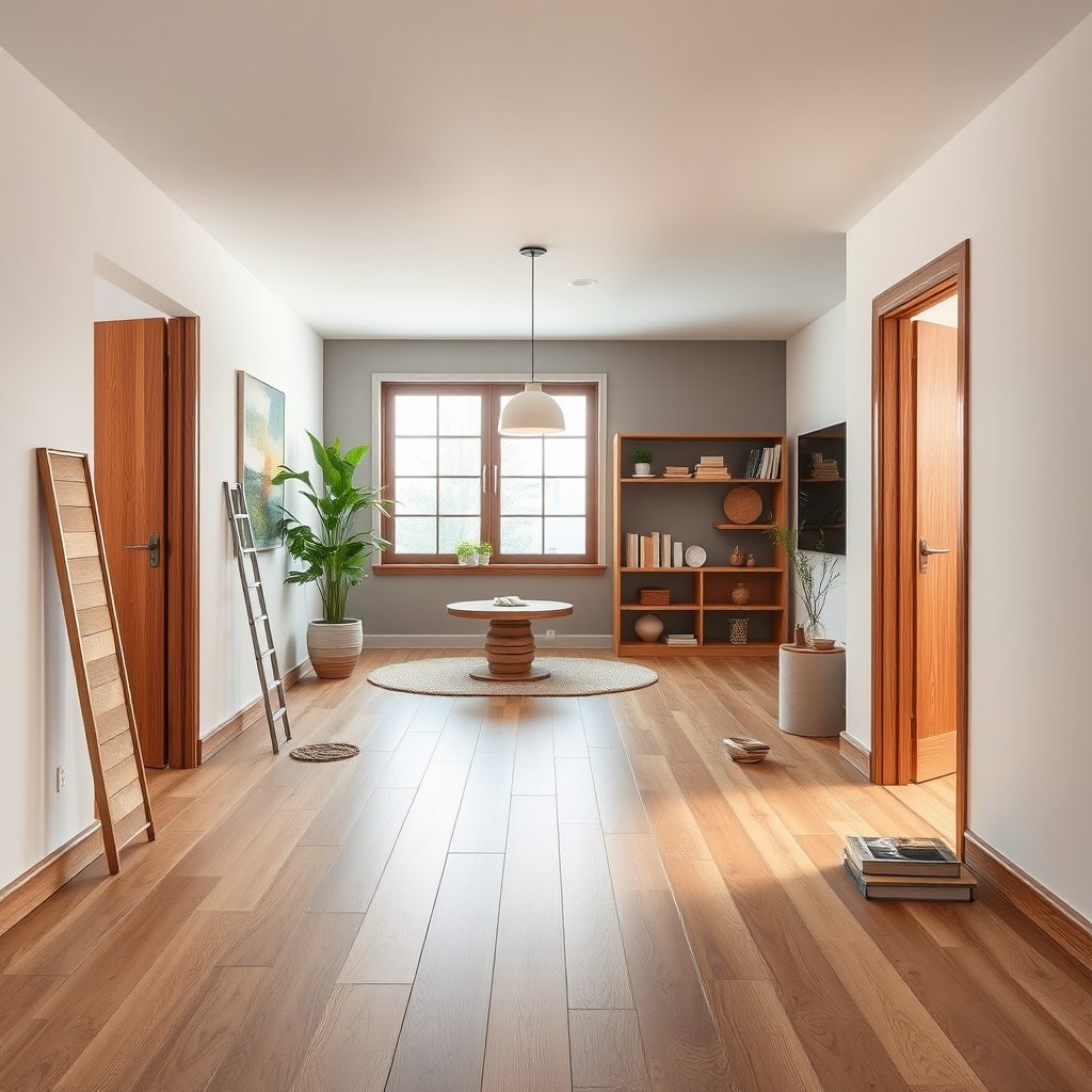 Image showing the target audience for installing transitions around engineered wood floors in hallways.