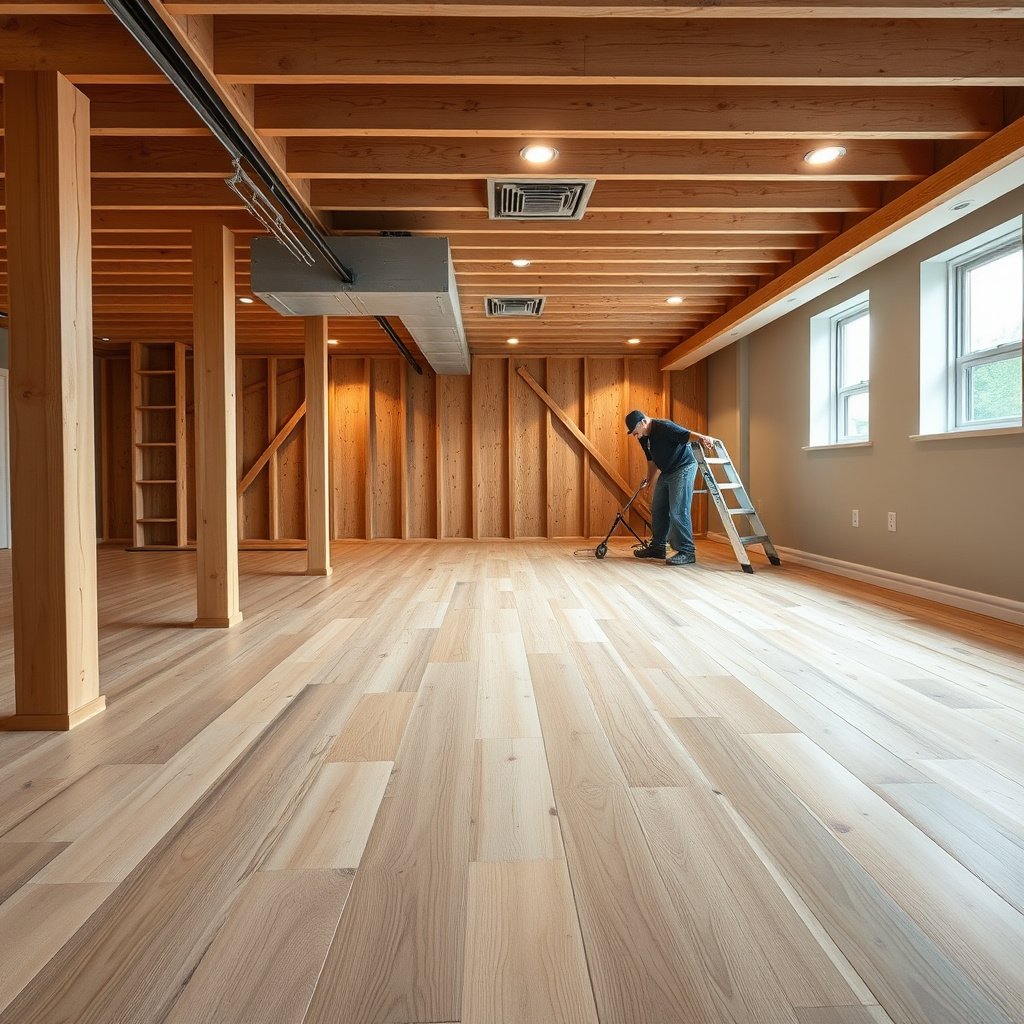 Infographic explaining who should consider removing engineered wood floors from a basement.