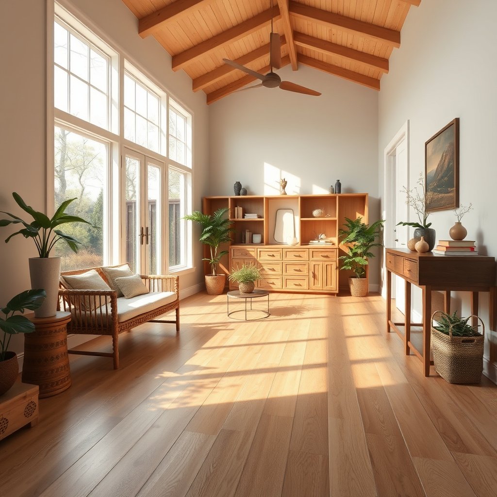 Image illustrating key factors for choosing engineered wood floors in sunrooms and their ideal applications.