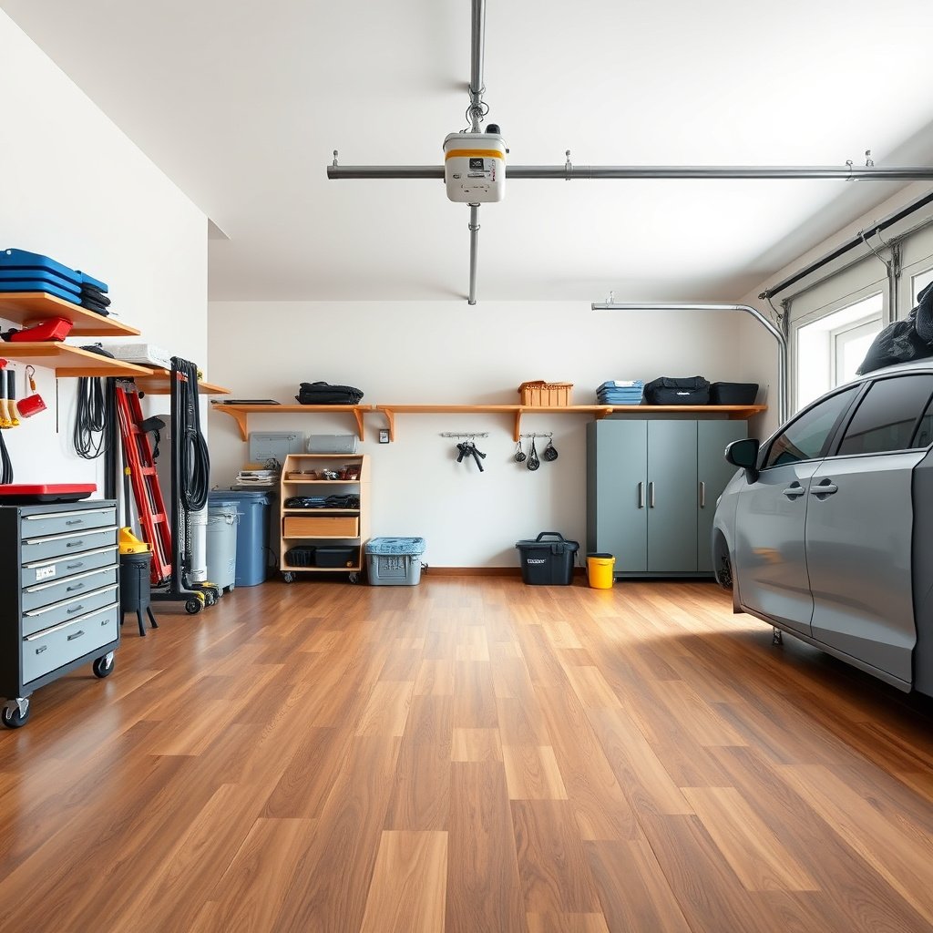 Image illustrating who benefits from waterproofing engineered wood floors in a garage.